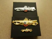 (3) PERU NAVY SUBMARINER BADGES (FULL SIZE SILVER & FULL SIZE & MINI GOLD)
