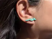 Navajo Earrings Native American Turquoise Bird Stud Earrings Silver Handmade