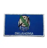 State Of Oklahoma Flag White Border 3.5 inch Patch PW F1D16K