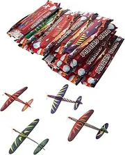 ORFOFE 24pcs Flying Glider Airplane Bright Hand Throwing Planes for Outdoor Fun Improves Coordination and Practical Skills Random Color Assortment Random Color