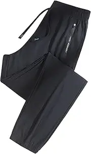 Men's Lightweight Jogger Pants Summer Casual Stretch Jogger Sweatpants Drawstring Elastic Waist Athletic Hiking Pants