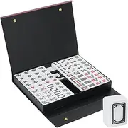 lehom 40MM Chinese Mahjong Set 144Pc Large Mahjong Tile Set Mahjong Board Game with Case Mahjong Game Set for Travel Party Family Game Portable Mah Jong 麻将 (Mah Jongg, Majiang,麻將)