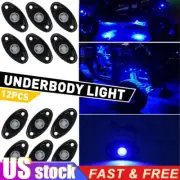 LED Rock Lights Blue 12 Pods Underbody For JEEP Offroad Truck UTV ATV SVU Boat