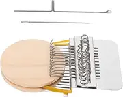 TEHAUX 1 Set Small Knitting Machine Mini Basket Weaving Kit Loom Bracelet Making Kit Craft Clothes Repair Loom Mending Jeans Loom Lap Loom Weaving Elastics Knitting Kit Wooden Loom Iron