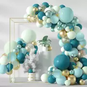 133Pcs Balloons Garland Arch Kit Latex Blue Green Balloons with Party Supply