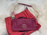NWT 100% AUTH Tory Burch Amanda East-West Wallet On A Chain In Magenta