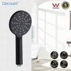 Decaura Hand Held Shower Head 3-Mode Spray Massage/Rain/Mix Round Matt Black
