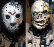 Friday 13th 7 New Blood Jason mask, Hands & Chain no Don Post Distortions