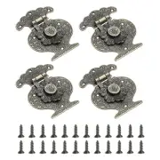 4 Pcs Hasp Clasp Latch Lock, 79 x 64mm Decorative Retro Toggle Latch, Bronze