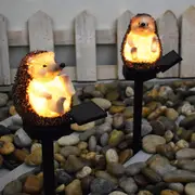 2pcs Garden Solar Lights Hedgehog Stake Lights Decorative Outdoor Garden Stake Lamp -Style 2
