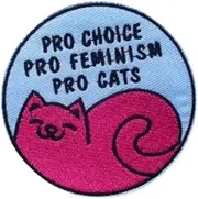 [Pinstant] Pro Choice Pro Feminism Pro Cats Women's Rights Feminist Equal Reproductive 3" Iron On Embroidered Patch for Clothing