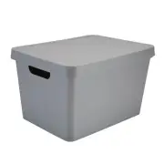 Simplify Large Vinto Storage Box with Lid in Grey
