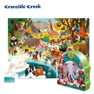 【Crocodile Creek】博物館造型盒學習拼圖-48片(多款任選)