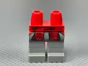 LEGO Minifigure Hips & Legs Dark Bluish Gray Boots Red Flannel Shirt on Waist
