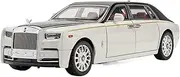 Die-cast 1:18 for Rolls-Royce Phantom Car Model Alloy Diecast 6 Doors Opened Static Displays Simulated Mini Vehicle Collection Miniature Vehicle(White)
