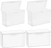 Plastic Game Card Storage Box, Blank Playing Card Case Clear Deck Box Snaps Closed,Empty Plastic Storage Box Holder Organizer for Bank Card (Transparent, 4)