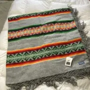 Pendleton Beaver State 68 X 68 Robe Shawl USA Southwest Aztec Pattern Stripe