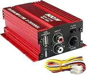 Car Speaker Amplifier – Portable Audio Amp, Channel Booster | Stereo Amplifier, Bass Treble Adjustment, Input for DIYs Car Audio, Truck Music Setup, or Vehicle Sound