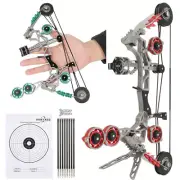 11" Mini Compound Bow Arrows Set Archery Target Paper Practice Kid Gift Toy