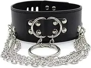 PMBNCF SM Collar Choker Women's Collar Necklace with Metal Chain and O-Ring Adjustable Restraints Cosplay Sex Toy for Women