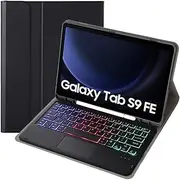 Keyboard Case for Samsung Galaxy Tab S9 FE 10.9-Inch 2023 (SM-X510/SM-X516/SM-X518) Backlit Detachable Keyboard with Touchpad,Black