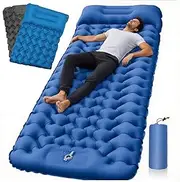 Sleeping Pad Ultralight Inflatable Camping Mat, 3.5" Sleeping Mat, with Pillow Built-in Foot Pump, Portable Air Bed Waterproof Compact Mat, for Backpacking, Hiking, Beach, Tent