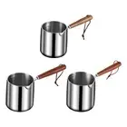 Small Saucepan Cookware Stainless Steel with Wooden Handle Mini Soup Pot for RV