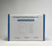 European Travel Plug Adapter Kit, 5Ft Detachable Extension Cord with Type C/G/E/