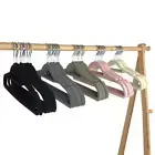 Storage Balcony Dryer Suit Hook Organizer Velvet Hanger Drying Rack Felt Hanger