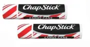 x2 LIMITED EDITION CHAPSTICK PEPPERMINT CANDY CANE LIP BALMS, 0.15oz e/a