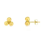14k Yellow Gold Thee Ball Stud Earrings