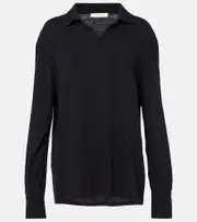 [The Row] The Row Jovani silk polo shirt AU 8 black
