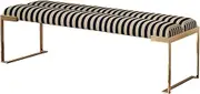 Bed End Bench Bedroom Living Room Bedside Stool, Modern Living Room Bench, Stainless Steel Entry Shoe Bench,Creative Striped Shoe Bench Bedroom Bench(Black,120 * 45 * 45cm)