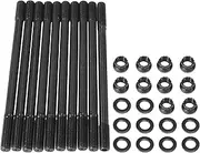 X AUTOHAUX Black Metal Cylinder Head Stud Kit Replacement for Acura Integra 1986-2001