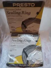 2 Presto Pressure Cooker Sealing Rings with Plug 09903 New and Factory Sealed