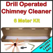 8M LENGTH Drill Powered Chimney Cleaning Kit Flue Brush Cleaner Fireplace Sweep