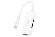 Bonelk Long-Life 3in1 USB-C M to F HDMI USB MultiPort Hub For PC Laptop White