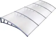 Instahut Window Door Awning Canopy 1.5Mx4M Transparent Sheet Grey Plastic Frame