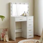 Dressing Table Drawers Bulb Mirrored Vanity Table Makeup Beauty Furniture Unit