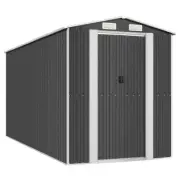 Garden Shed Outdoor Storage Tool Workshop Sheds Steel Dark Grey 192x440x223cm