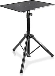 Pyle Laptop Projector Stand, Heavy Duty Tripod Height Adjustable 28" to 41" for DJ Presentations Notebook Computer