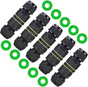 WUTUSENTU 5 Pack Junction Box Outdoor 2 Way Waterproof IP68 Electrical Cable Connector,M16 Wire Range(3.5-10mm),Suitable for Repair and Extend Power Cables