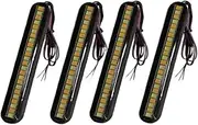 Motorcycle Indicators Flowing Turn Signal Lights Motorcycle Turn Signal MI&NI LED Light Strip Flowing Water License Plate Light Rear Brake Stop Lamp Tail Indicator(2P Red and 2P White)