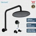 Decaura 10" Rain Shower Head Set Gooseneck Arm Shower Mixer Tap Black Tapware