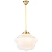 Carlton 40cm Brass Pendants Lights Schoolhouse Glossy Victorian Lighting Inspirations