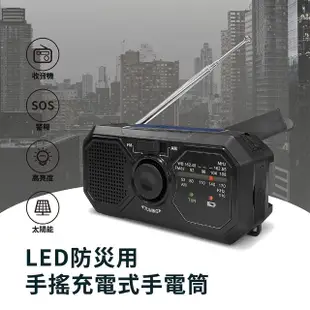 【小橘嚴選】LED防災用手搖充電式手電筒(RD366)