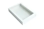 1x Disposable Cardboard Catering Grazing Box w Window White 450x310x80mm