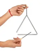 Musfunny Triangle Hand Percussion with Striker Rhythm Steel Triangles Music I...