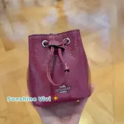 NWT Coach Drawstring Wristlet Pouch Bag in Silver/Pink Patent Leather CZ028