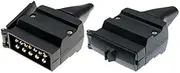 12 Pin Flat Trailer Socket Plug Set Connector Trailer Camper Adaptor Caravan